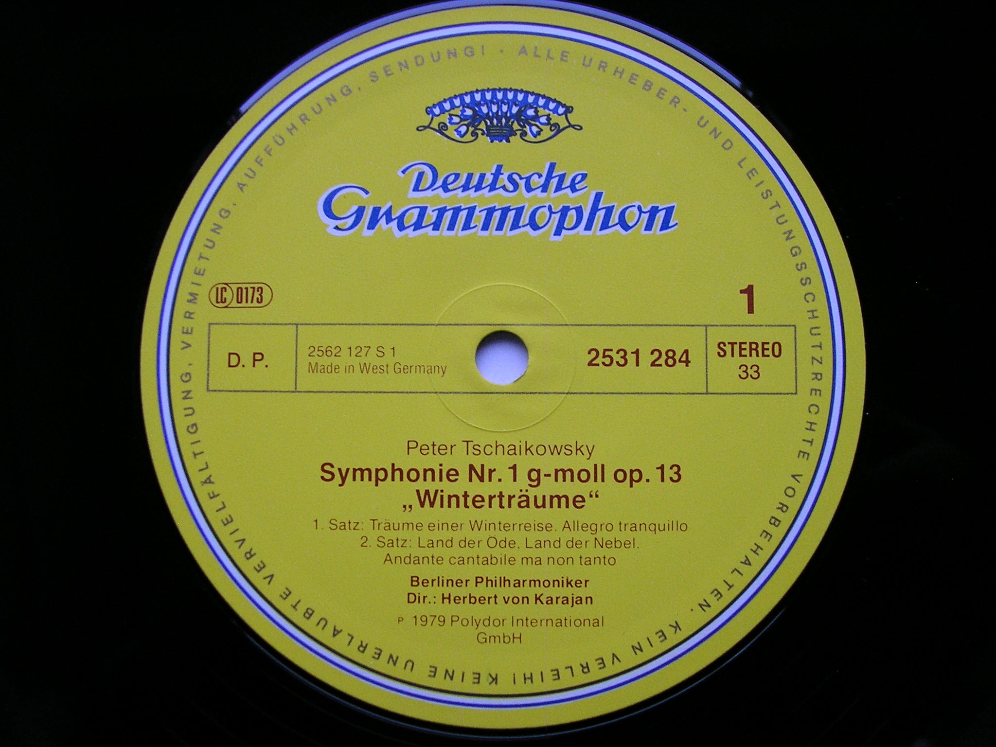 TCHAIKOVSKY: SYMPHONY No. 1 'Winter Reveries'   KARAJAN / BERLIN PHILHARMONIC    2531 284