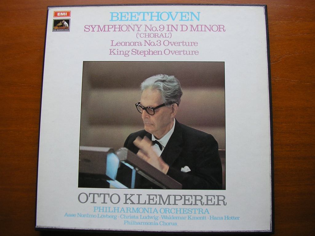 BEETHOVEN: SYMPHONY No. 9 / OVERTURES Leonora No. 3 / King Stephen   SOLOISTS / PHILHARMONIA / KLEMPERER    2 LP    SLS 798