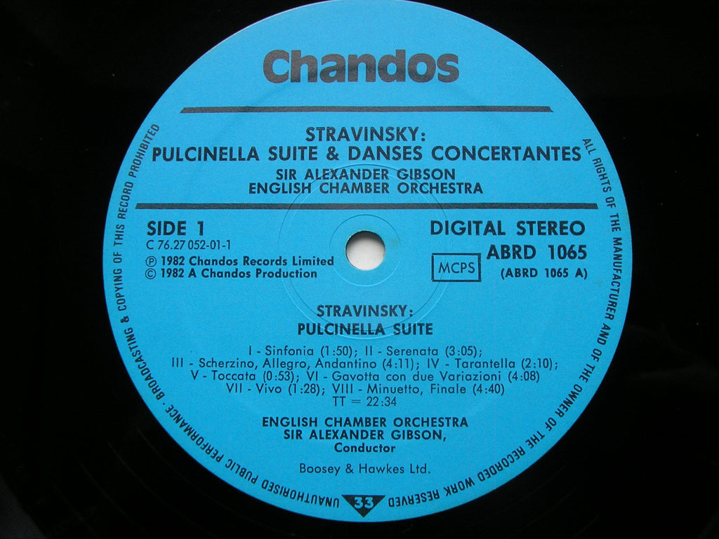 STRAVINSKY: PULCINELLA SUITE / DANSES CONCERTANTES     GIBSON / ENGLISH CHAMBER ORCHESTRA    ABRD 1065