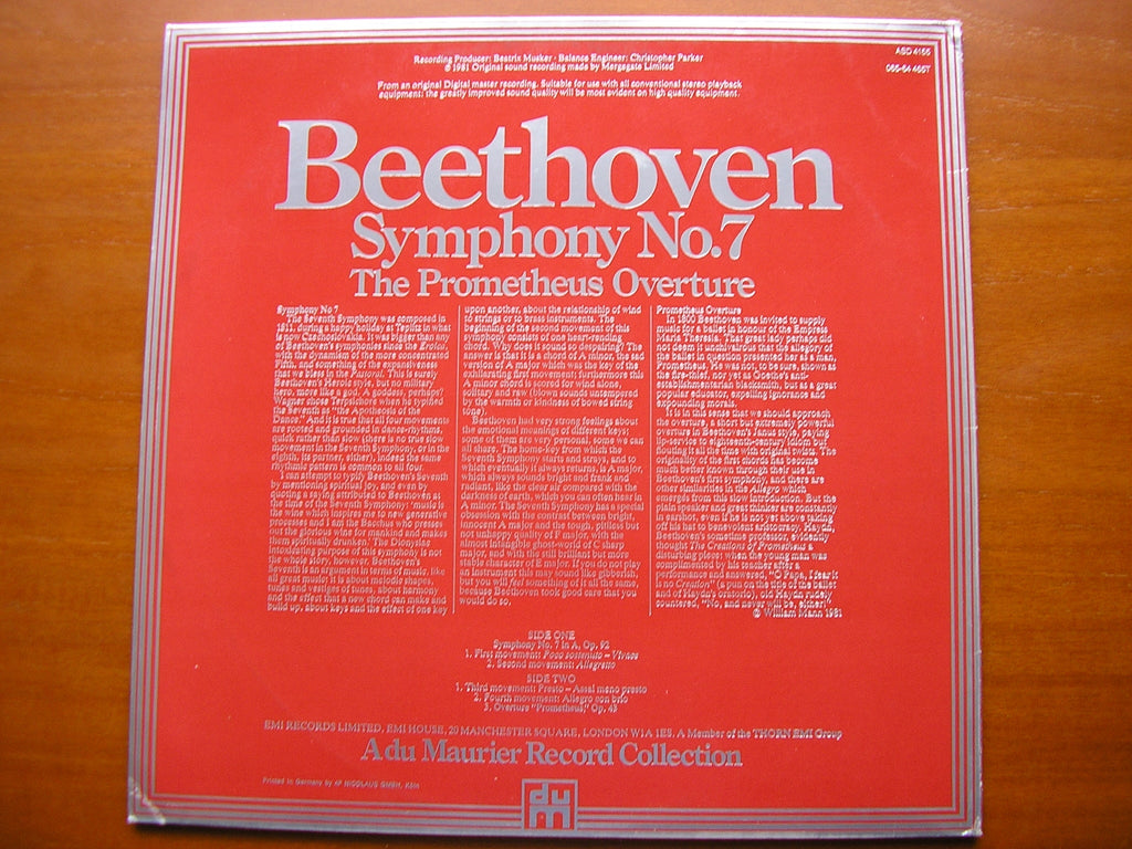 BEETHOVEN: SYMPHONY No. 7    SANDERLING / PHILHARMONIA    ASD 4155