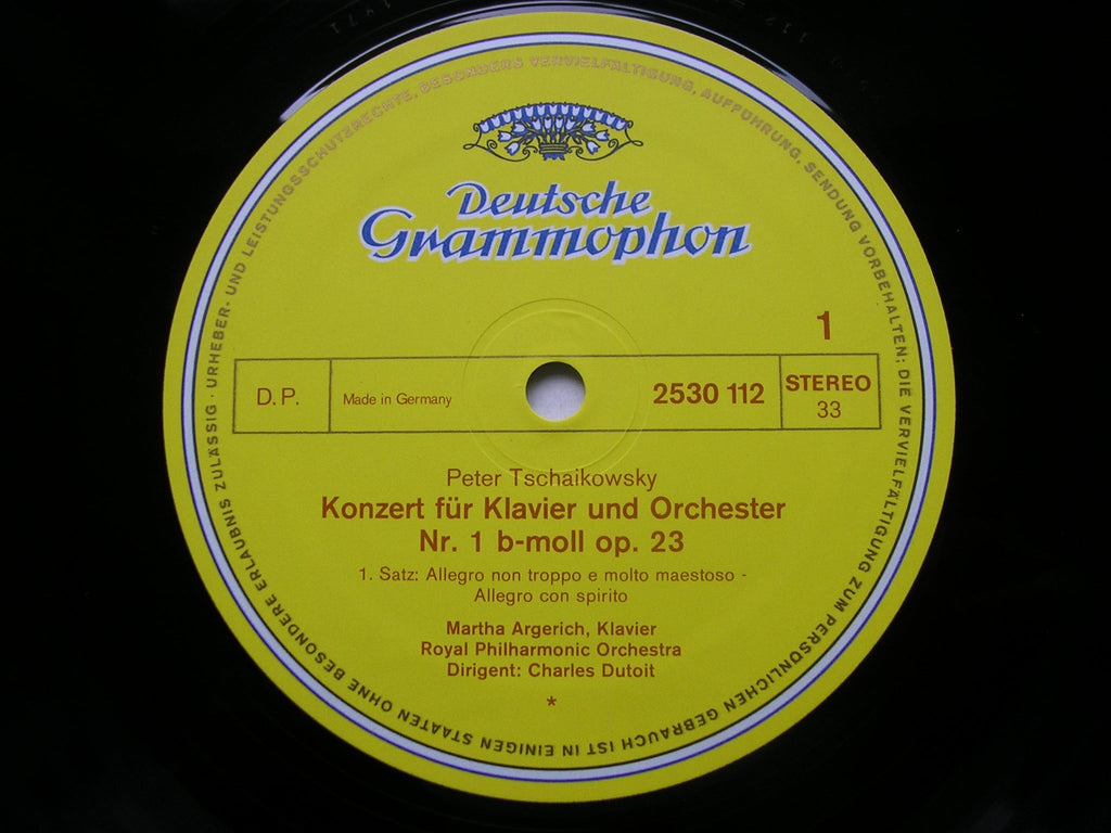 TCHAIKOVSKY: PIANO CONCERTO No.1    ARGERICH / ROYAL PHILHARMONIC / DUTOIT   2530 112