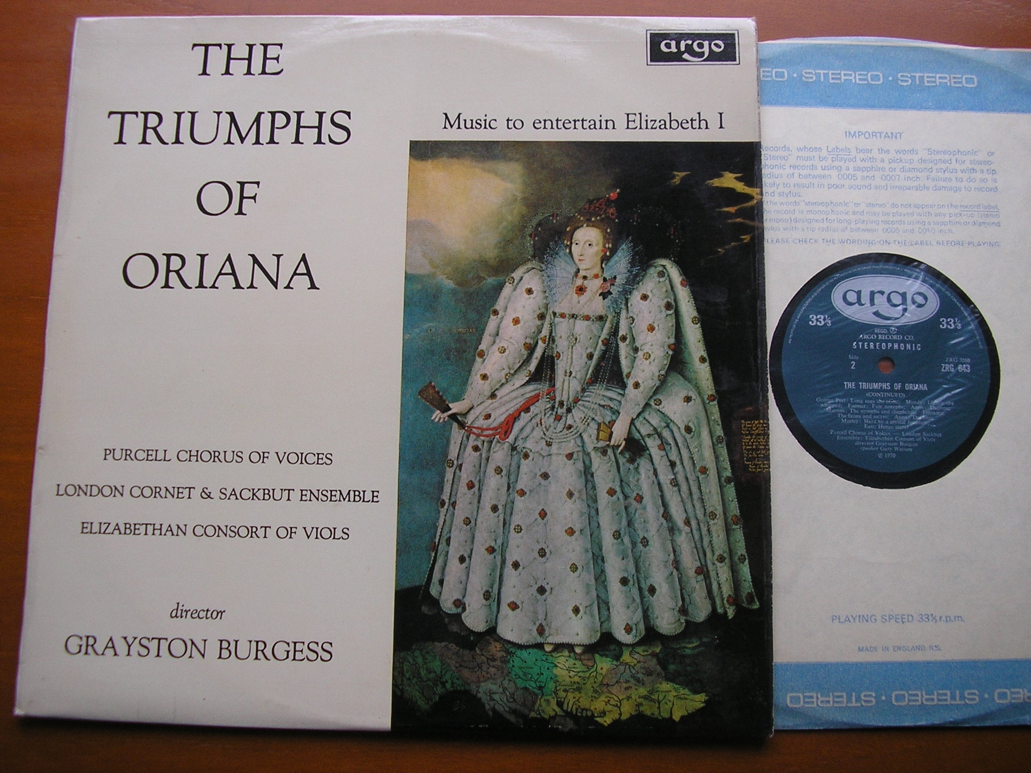 THE TRIUMPHS OF ORIANA    PURCELL CONSORT OF VOICES / LONDON CORNET & SACKBUT ENSEMBLE / ELIZABETHAN CONSORT OF VIOLS / BURGESS     ZRG 643