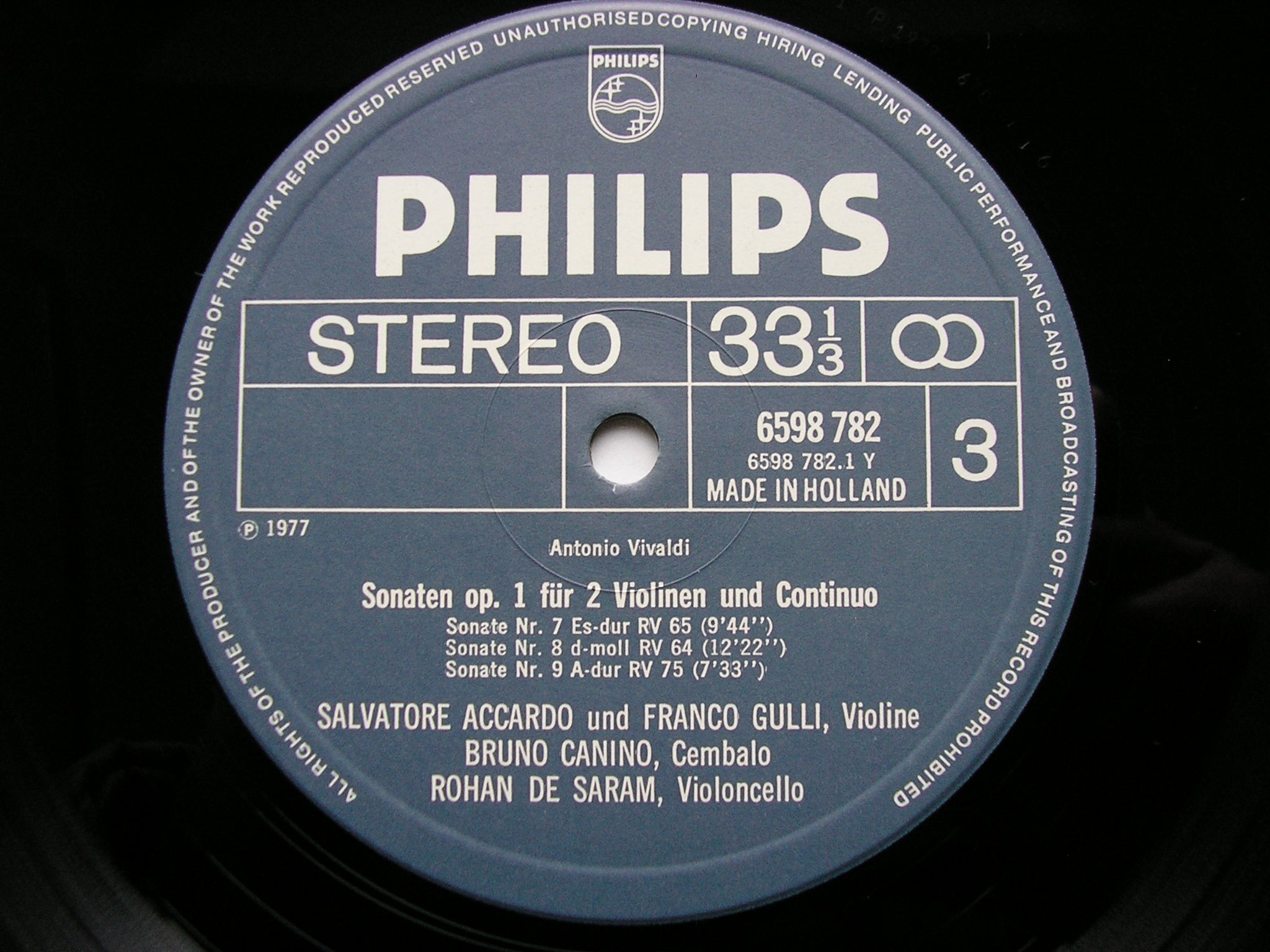 VIVALDI: 12 SONATAS FOR 2 VIOLINS & BASSO CONTINUO    ACCARDO / GULLI / CANINO / SARAM    2 LP    6747 443