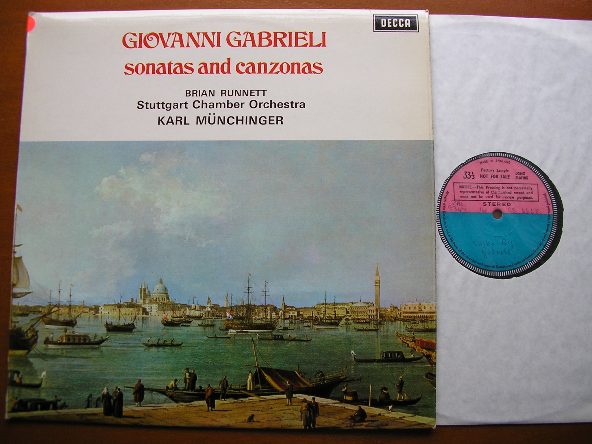 SXL 6441 GABRIELI: SONATAS & CANZONAS BRIAN RUNNETT / STUTTGART CHAMBER ORCHESTRA / MUNCHINGER