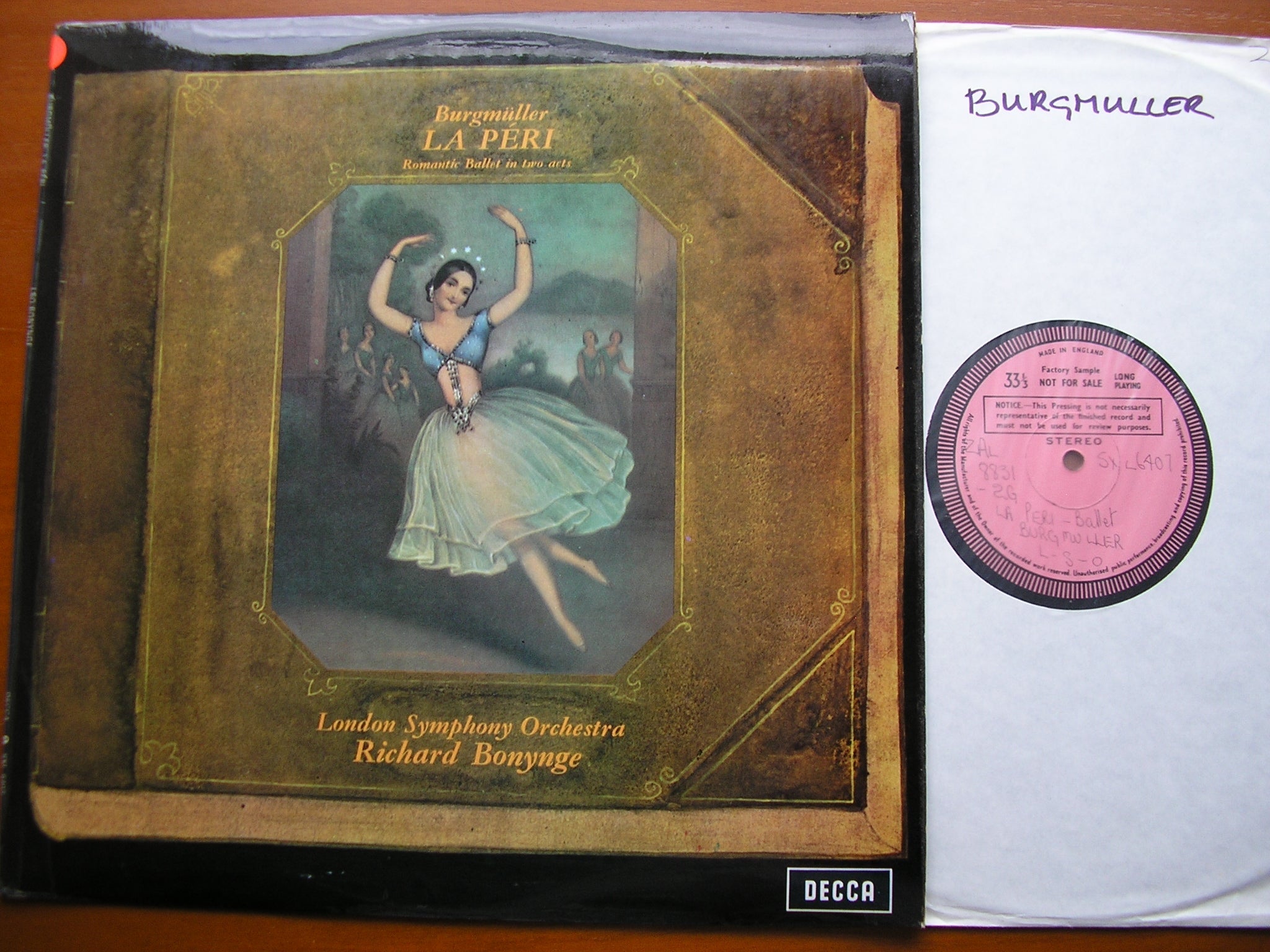 SXL 6407 BURGMULLER: LA PERI (complete ballet 1843) BONYNGE / LONDON SYMPHONY ORCHESTRA