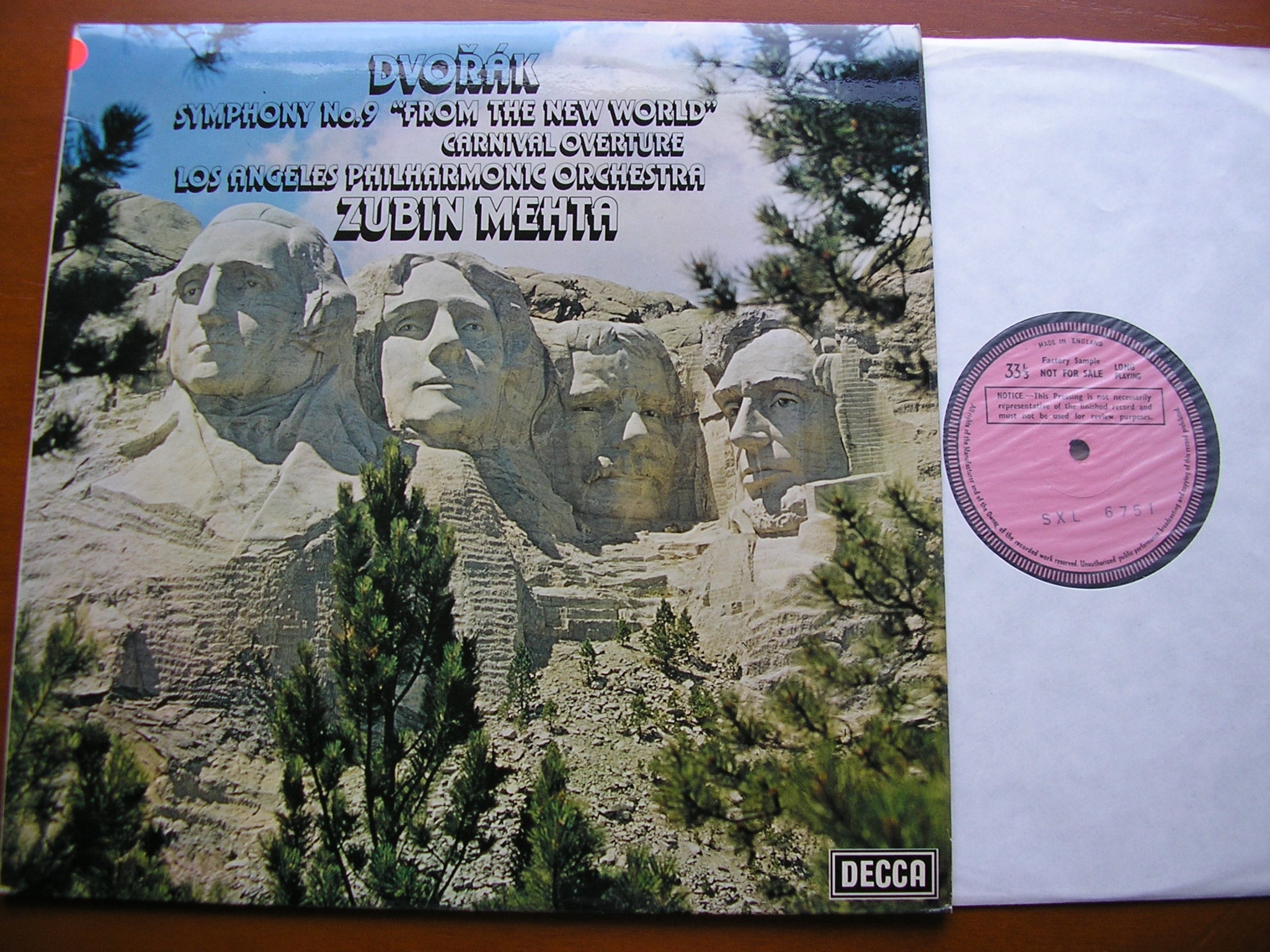 SXL 6751 DVORAK: SYMPHONY No. 9 / CARNIVAL OVERTURE ZUBIN MEHTA / LOS ANGELES PHILHARMONIC