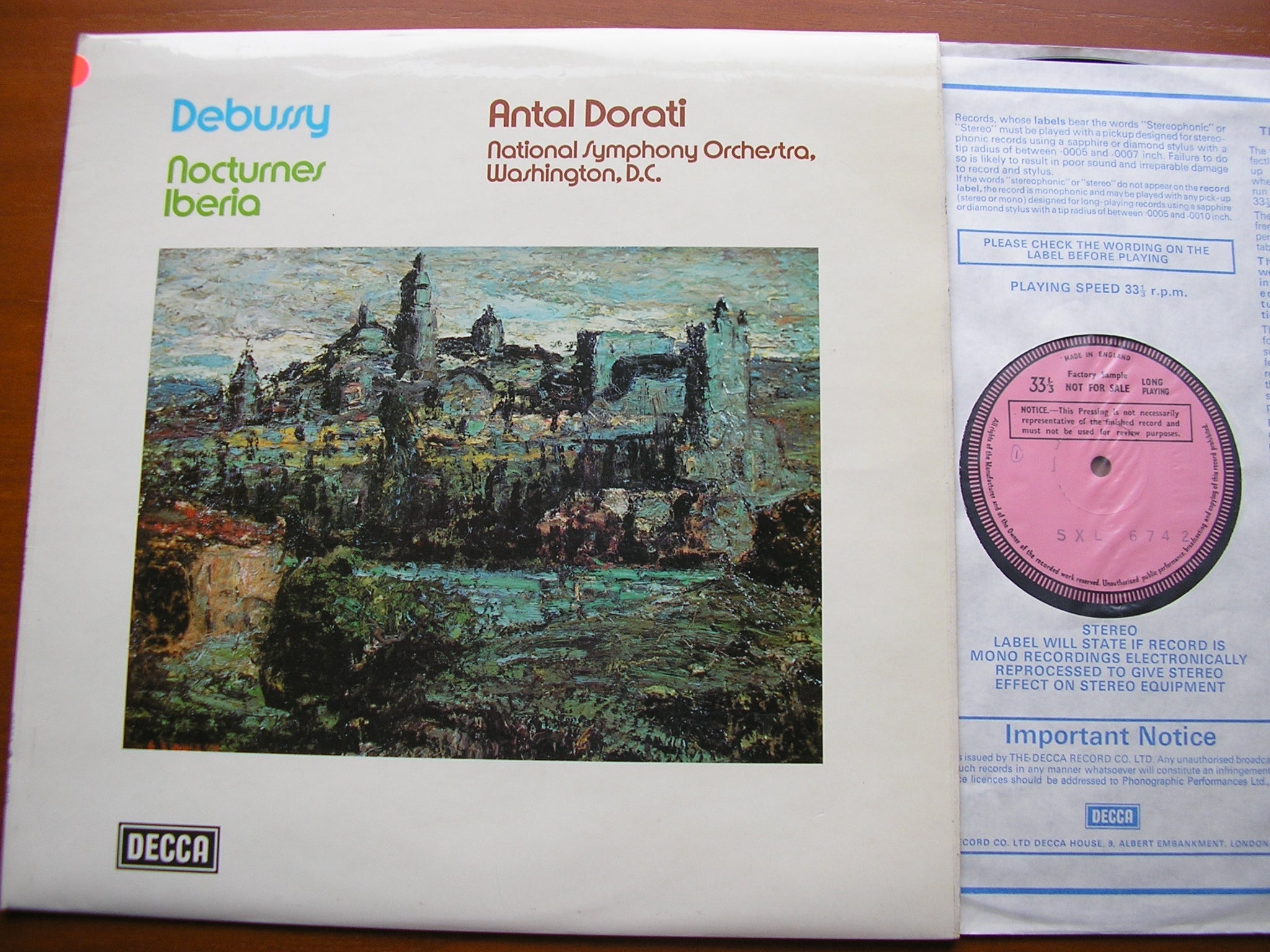 SXL 6742 DEBUSSY: NOCTURNES / IBERIA ANTAL DORATI / NATIONAL SYMPHONY ORCHESTRA