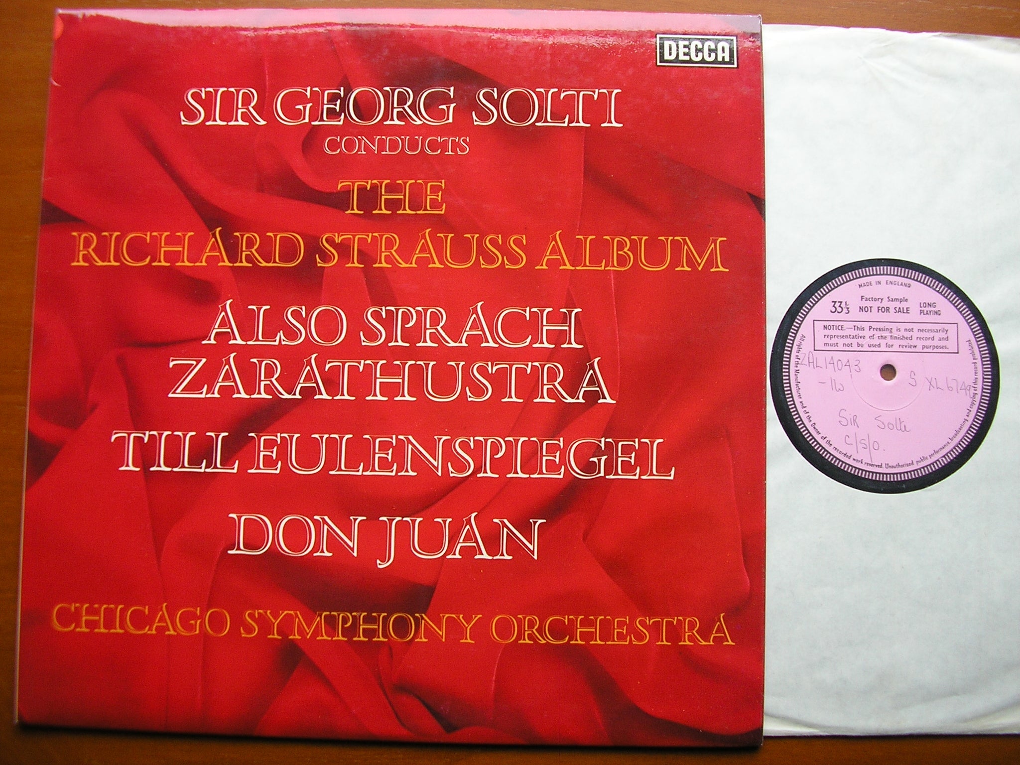 SXL 6749 STRAUSS: ALSO SPRACH ZARATHUSTRA / TILL EULENSPIEGEL / DON JUAN CHICAGO SYMPHONY ORCHESTRA / SOLTI