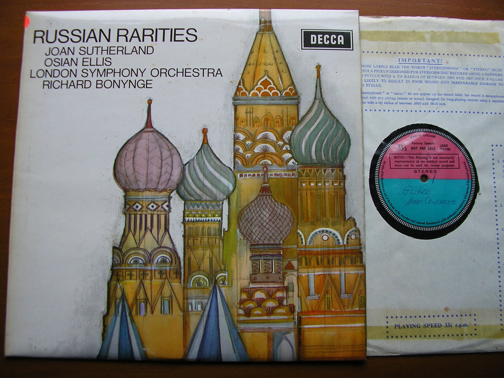 SXL 6406 RUSSIAN RARITIES: GLIERE / STRAVINSKY / CUI / GRETCHANINOV SUTHERLAND / ELLIS / LONDON SYMPHONY / BONYNGE