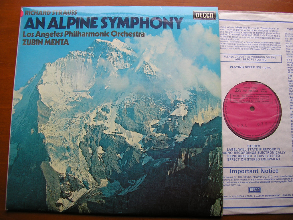 SXL 6752 STRAUSS: AN ALPINE SYMPHONY MEHTA / LOS ANGELES PHILHARMONIC