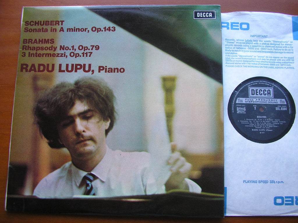 SXL 6504 SCHUBERT: SONATA D.784 / BRAHMS: RHAPSODY / 3 INTERMEZZI Op. 117 RADU LUPU