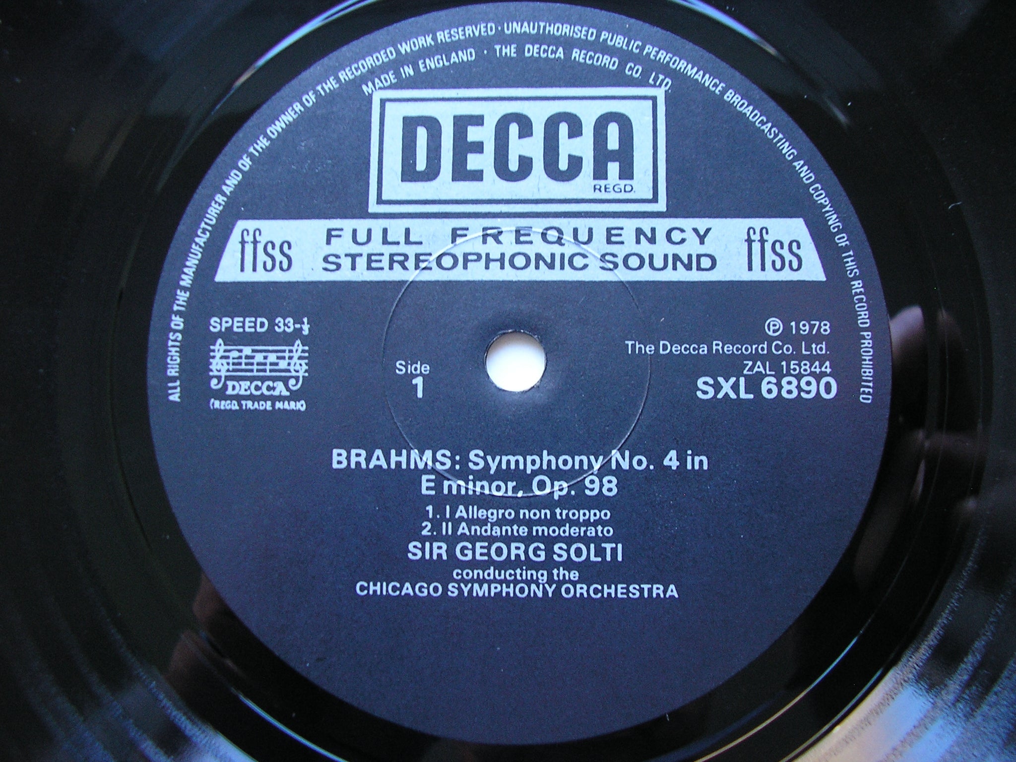 BRAHMS: THE FOUR SYMPHONIES / TWO OVERTURES     SOLTI / CHICAGO SYMPHONY  4 LP SET