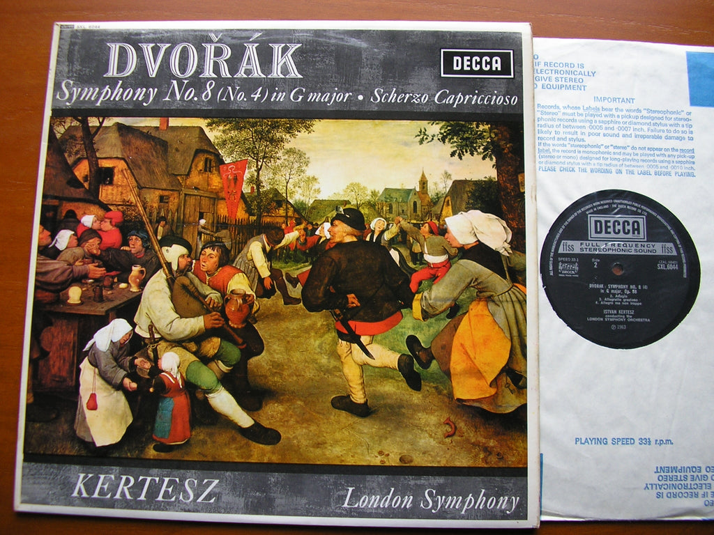 SXL 6044 DVORAK: SYMPHONY No. 8 / SCHERZO CAPRICCIOSO KERTESZ / LONDON SYMPHONY