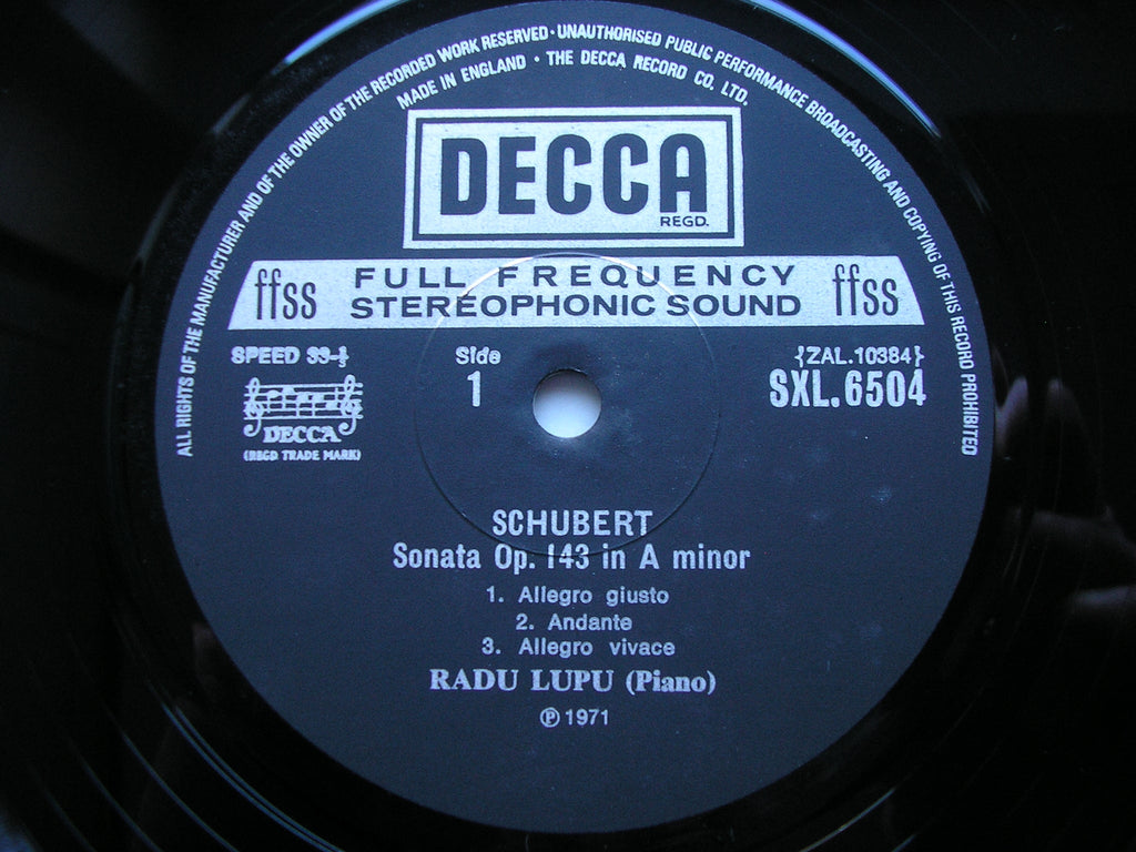 SXL 6504 SCHUBERT: SONATA D.784 / BRAHMS: RHAPSODY / 3 INTERMEZZI Op. 117 RADU LUPU