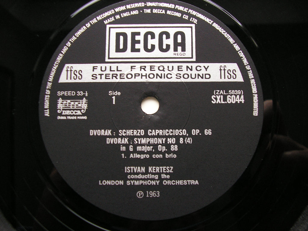 SXL 6044 DVORAK: SYMPHONY No. 8 / SCHERZO CAPRICCIOSO KERTESZ / LONDON SYMPHONY