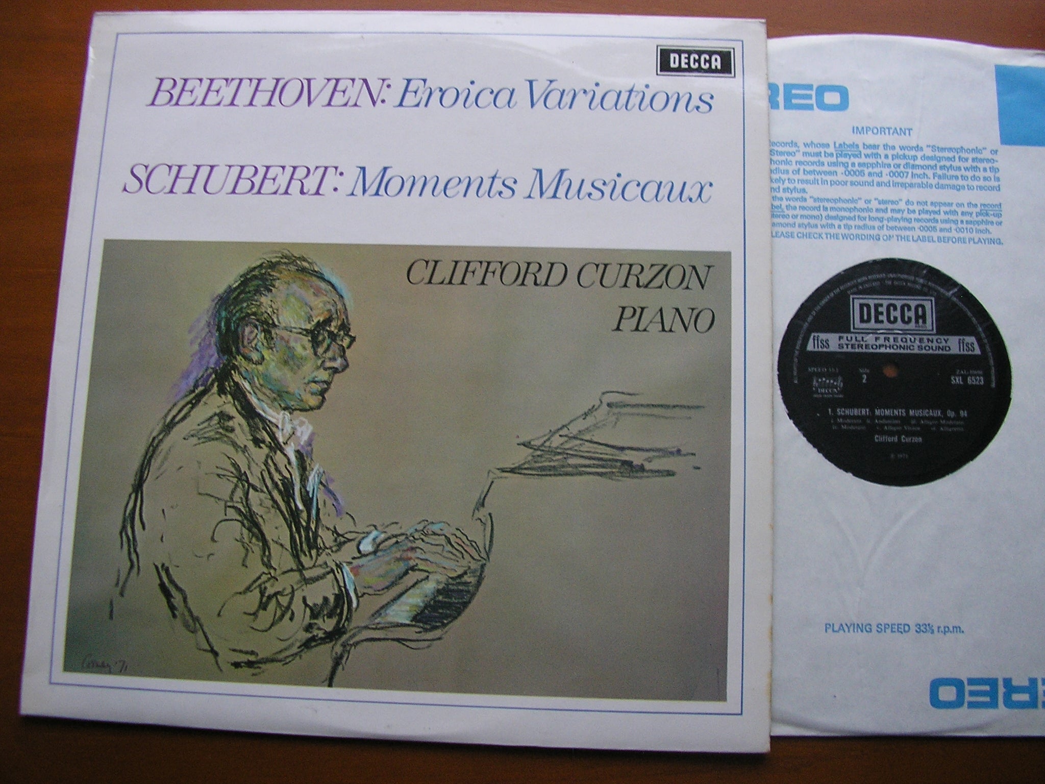 SXL 6523 BEETHOVEN: EROICA VARIATIONS / SCHUBERT: MOMENTS MUSICAUX CLIFFORD CURZON