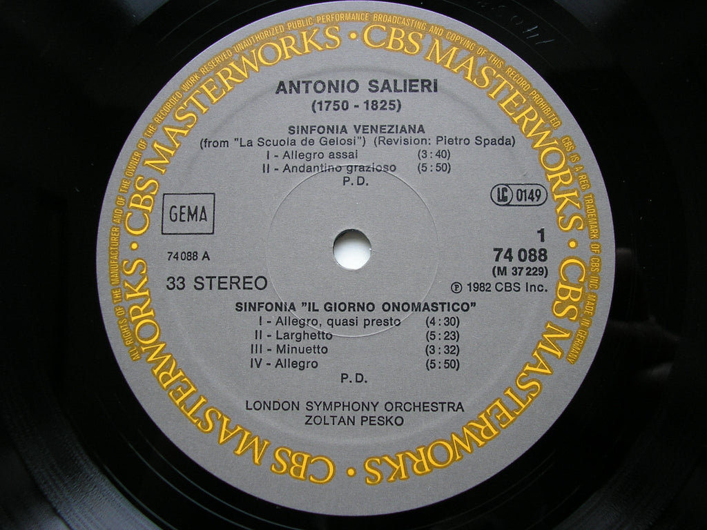 SALIERI: ORCHESTRAL WORKS    PESKO / LONDON SYMPHONY   74088