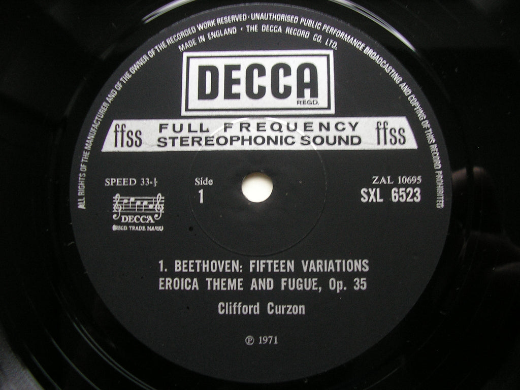 SXL 6523 BEETHOVEN: EROICA VARIATIONS / SCHUBERT: MOMENTS MUSICAUX CLIFFORD CURZON