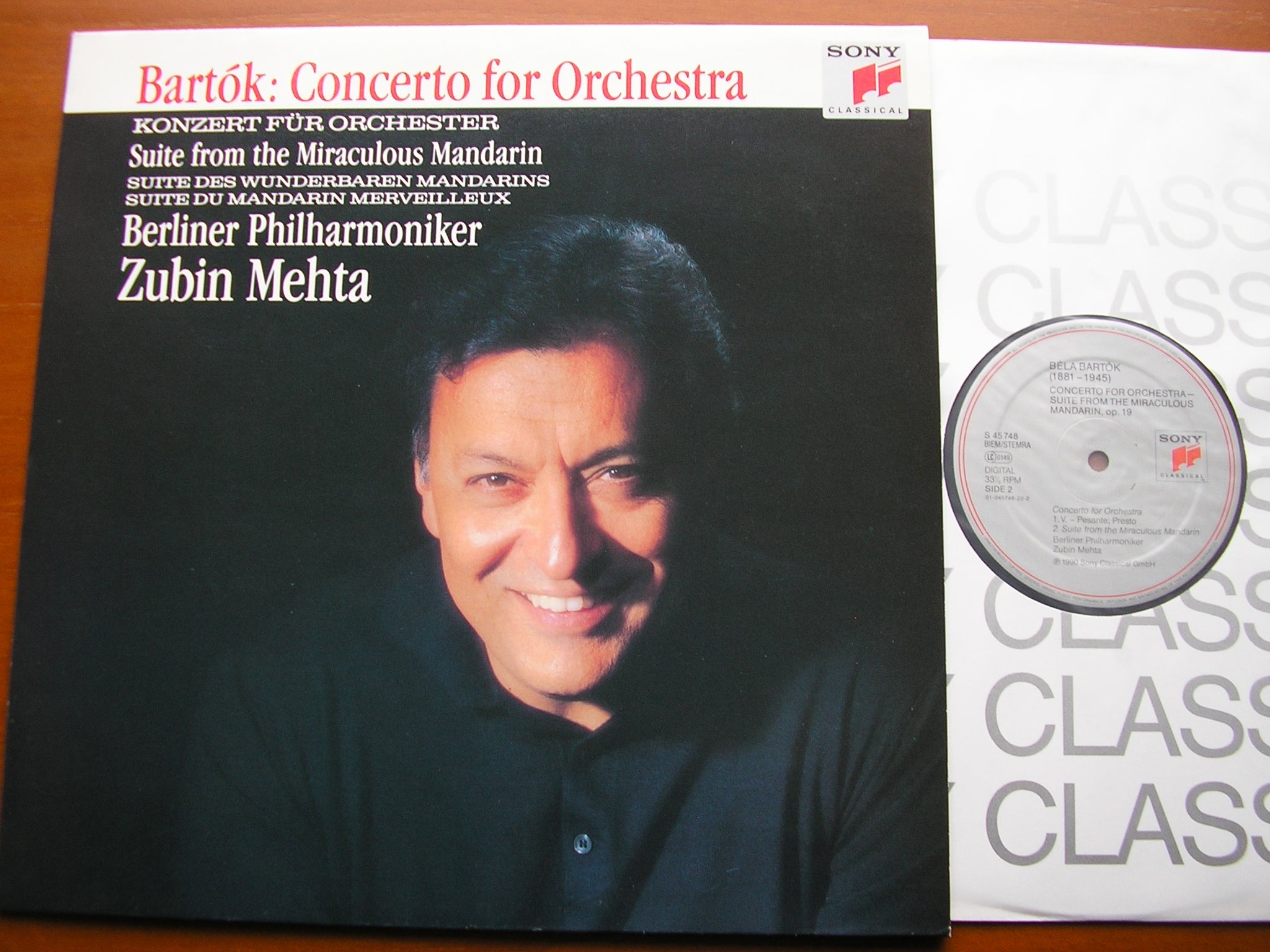 BARTOK: CONCERTO FOR ORCHESTRA / MIRACULOUS MANDARIN    MEHTA / BERLIN PHILHARMONIC   S 45748