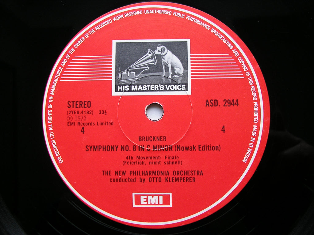 BRUCKNER: SYMPHONY No. 8     KLEMPERER / NEW PHILHARMONIA    SLS 872