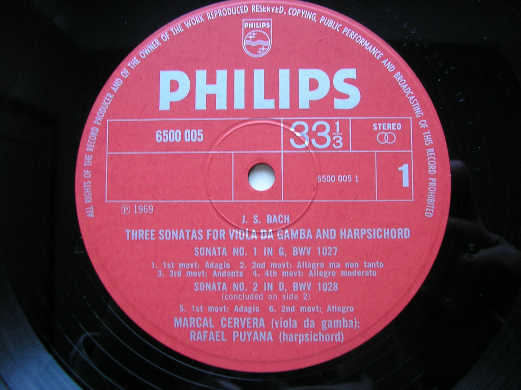 BACH: THREE SONATAS FOR VIOLA DA GAMBA & HARPSICHORD     CERVERA / PUYANA     6500 005