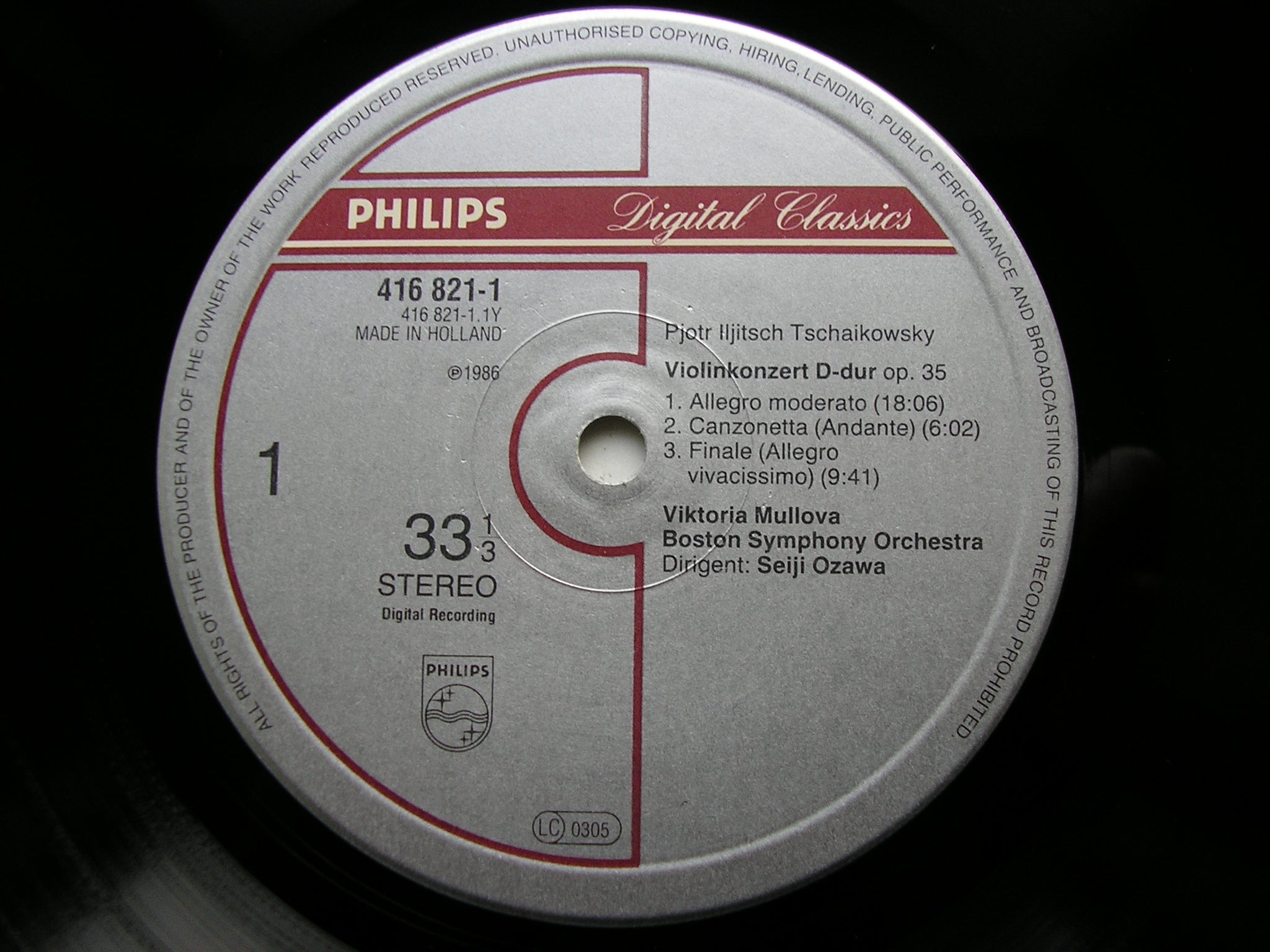 TCHAIKOVSKY & SIBELIUS: VIOLIN CONCERTOS     MULLOVA / BOSTON SYMPHONY / SEIJI OZAWA    416 821
