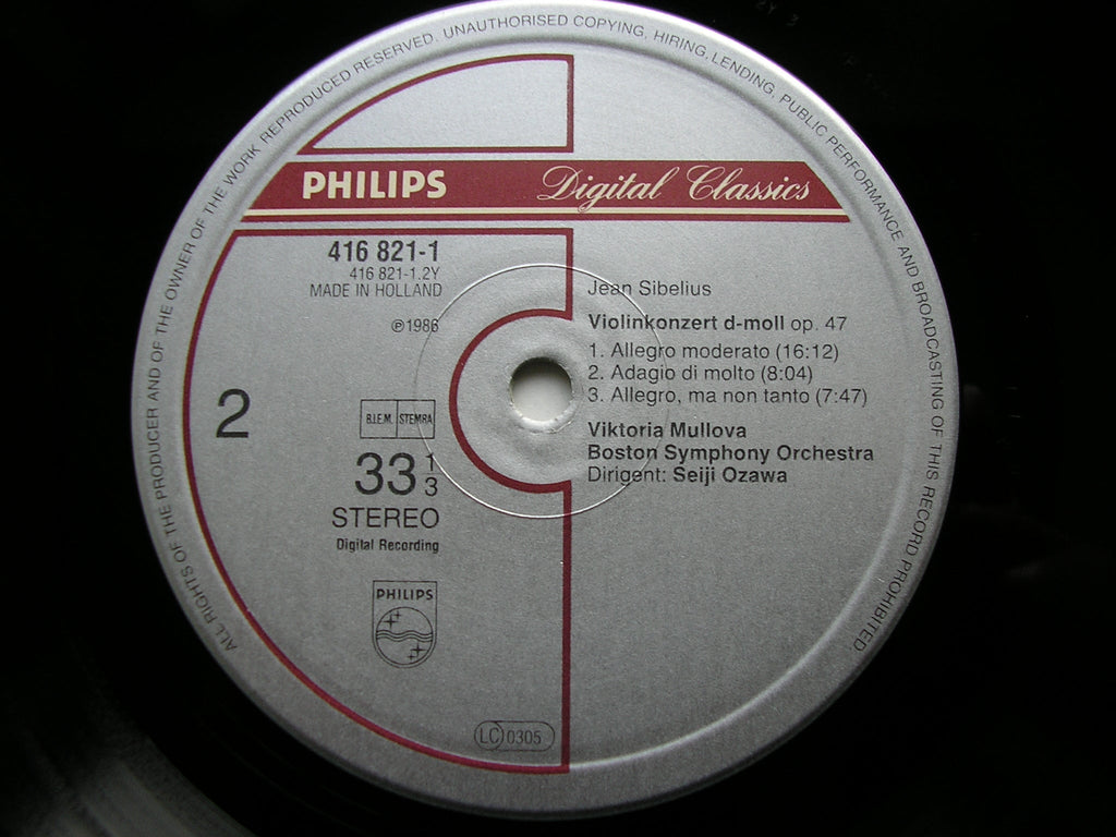TCHAIKOVSKY & SIBELIUS: VIOLIN CONCERTOS     MULLOVA / BOSTON SYMPHONY / SEIJI OZAWA    416 821