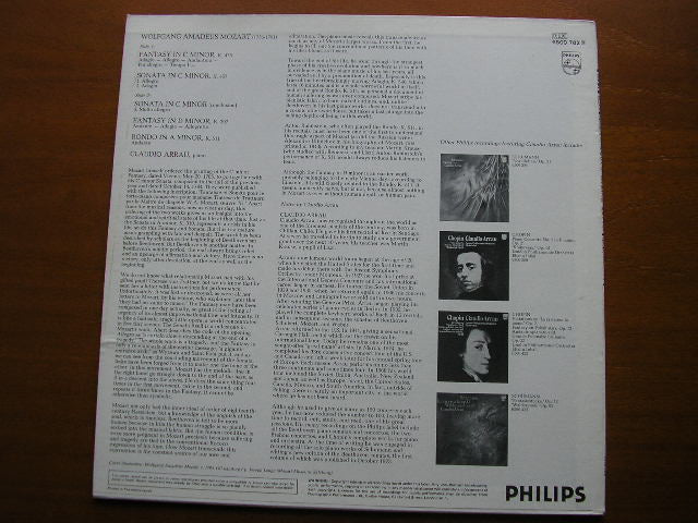 MOZART: SONATA K457 / RONDO K511 / FANTASIES K397 & K475     CLAUDIO ARRAU      6500 782