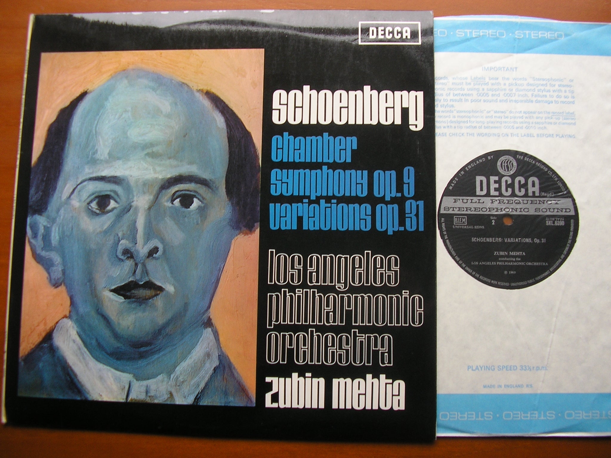 SXL 6390 SCHOENBERG: CHAMBER SYMPHONY / VARIATIONS Op. 31 MEHTA / LOS ANGELES PHILHARMONIC