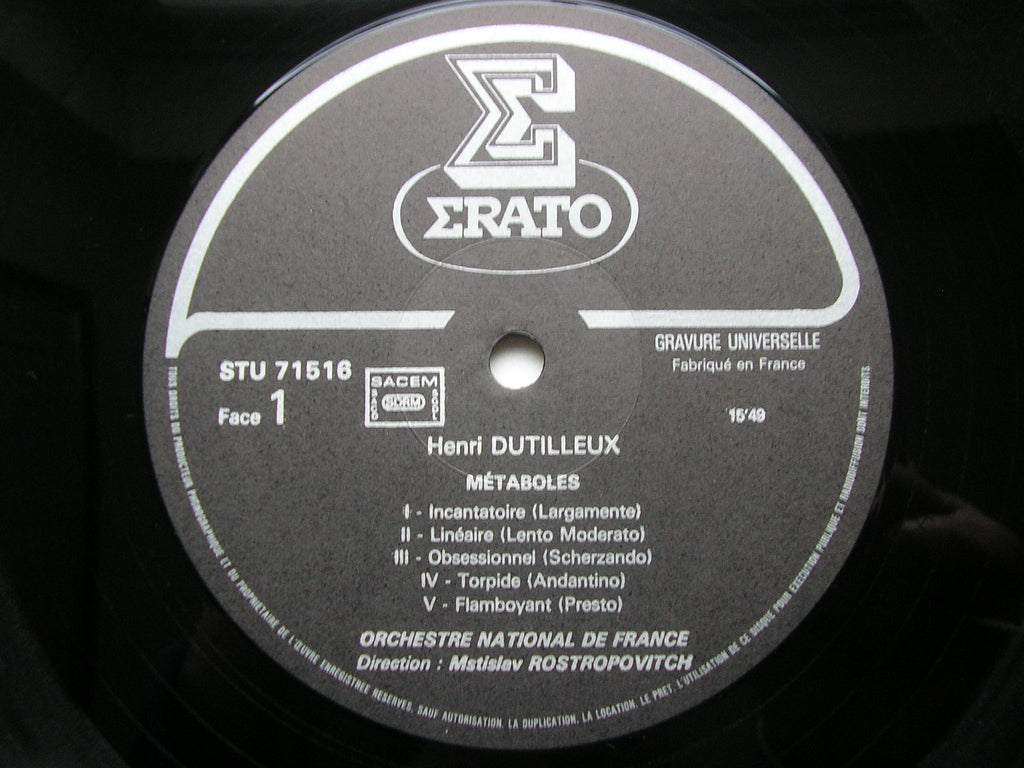 DUTILLEUX: LA NUIT ETIOLEE / METABOLES      ROSTROPOVICH / FRENCH NATIONAL ORCHESTRA    STU 71516