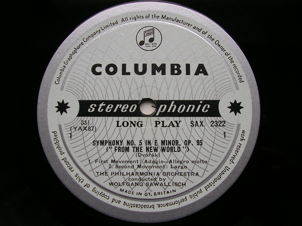 DVORAK: SYMPHONY No. 9 'New World' / SCHERZO CAPRICCIOSO   SAWALLISCH / PHILHARMONIA   SAX 2322