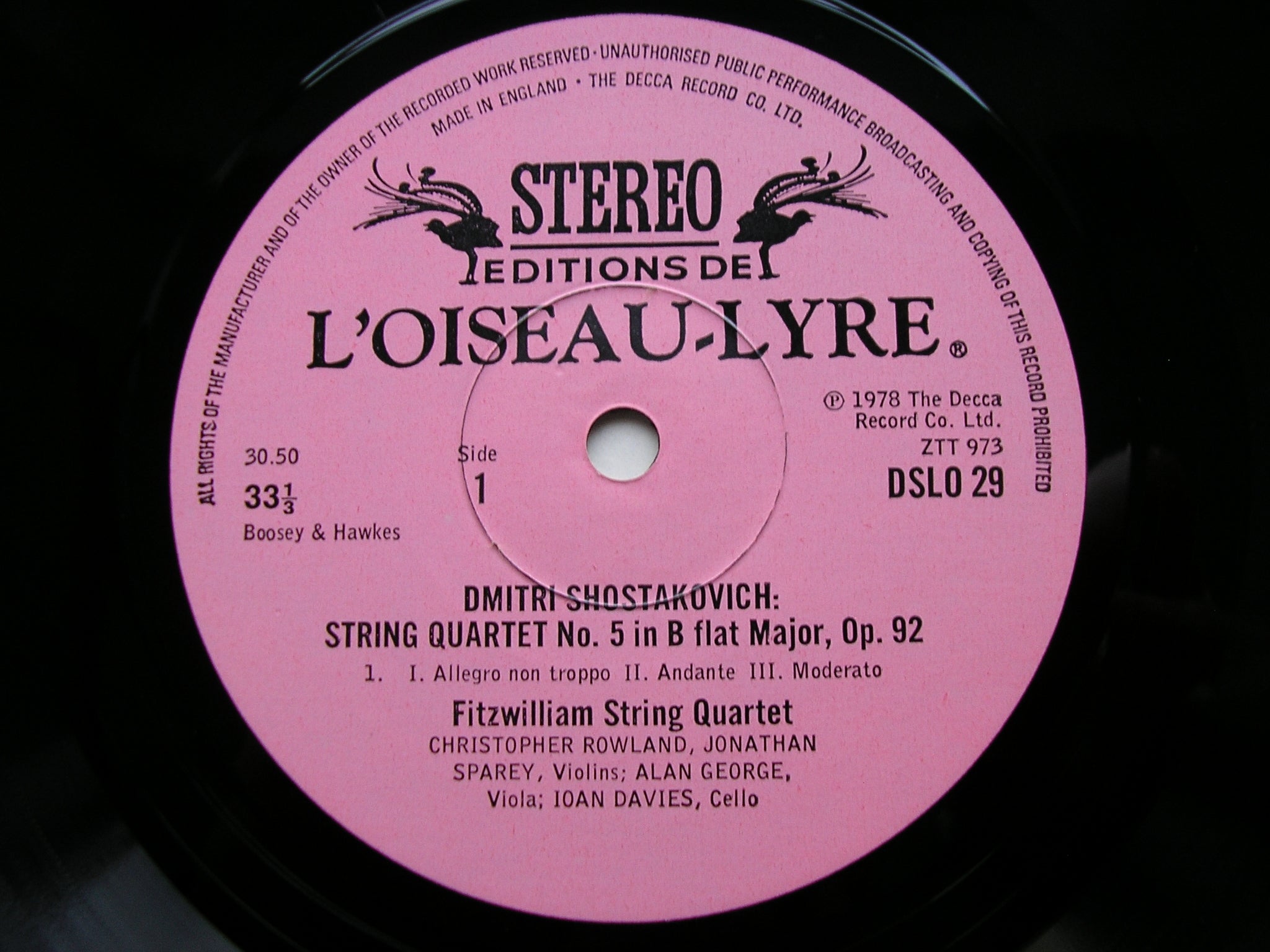 SHOSTAKOVICH: THE COMPLETE STRING QUARTETS    FITZWILLIAM QUARTET    7 LP