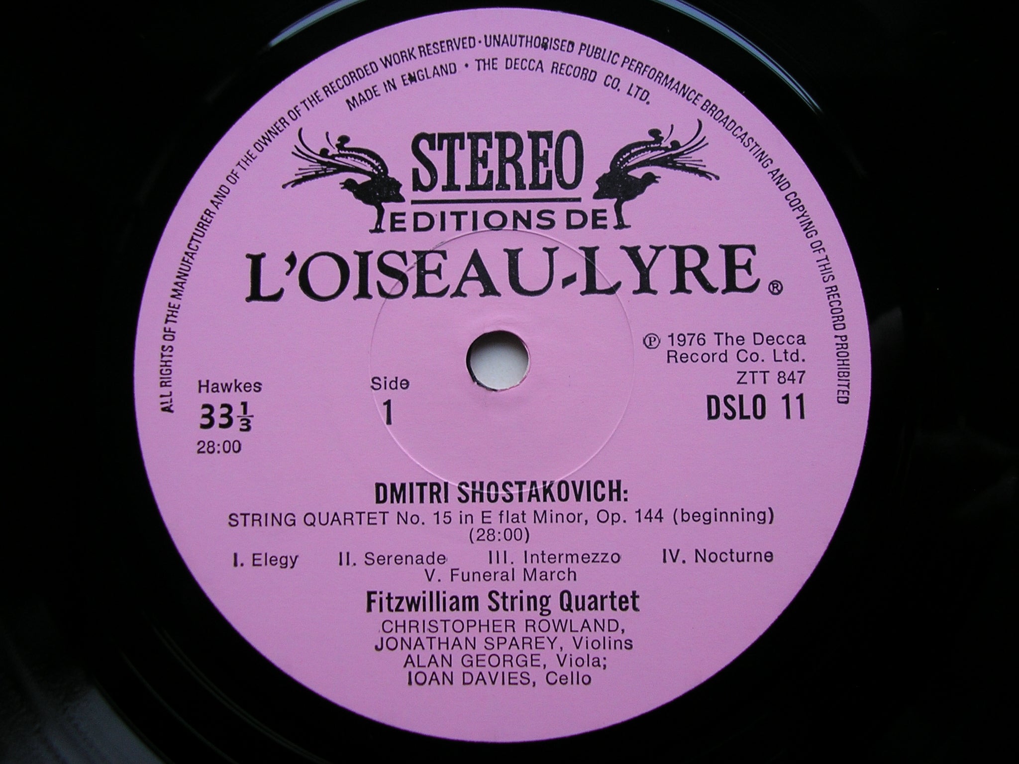 SHOSTAKOVICH: THE COMPLETE STRING QUARTETS    FITZWILLIAM QUARTET    7 LP