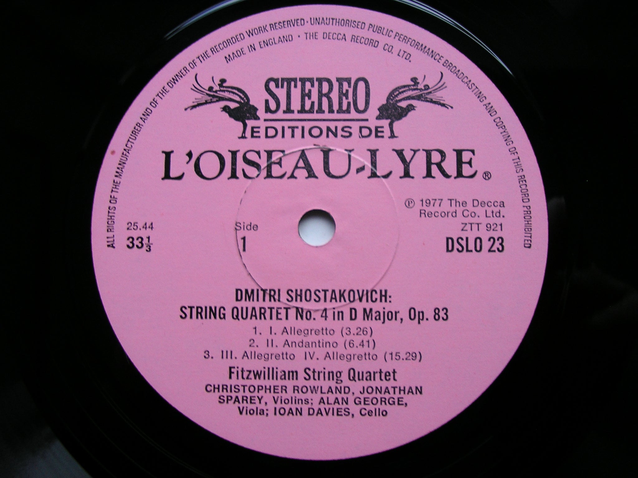 SHOSTAKOVICH: THE COMPLETE STRING QUARTETS    FITZWILLIAM QUARTET    7 LP