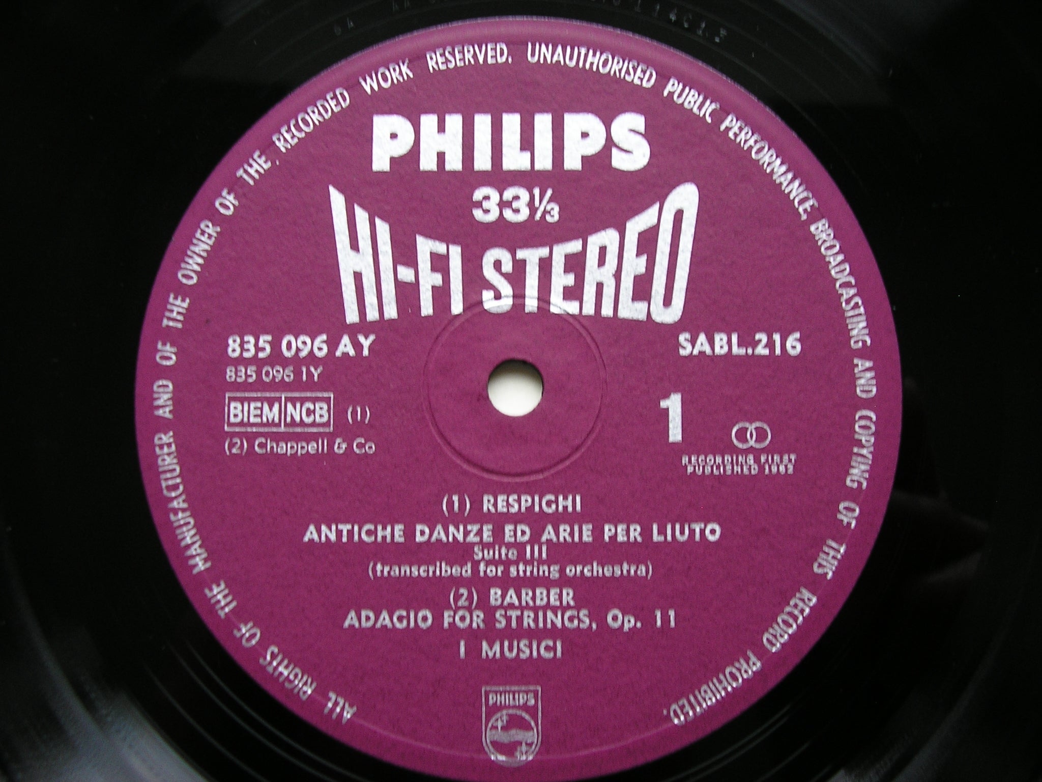 BARBER / RESPIGHI / BRITTEN / BARTOK: MUSIC FOR STRINGS     I MUSICI   SABL 216