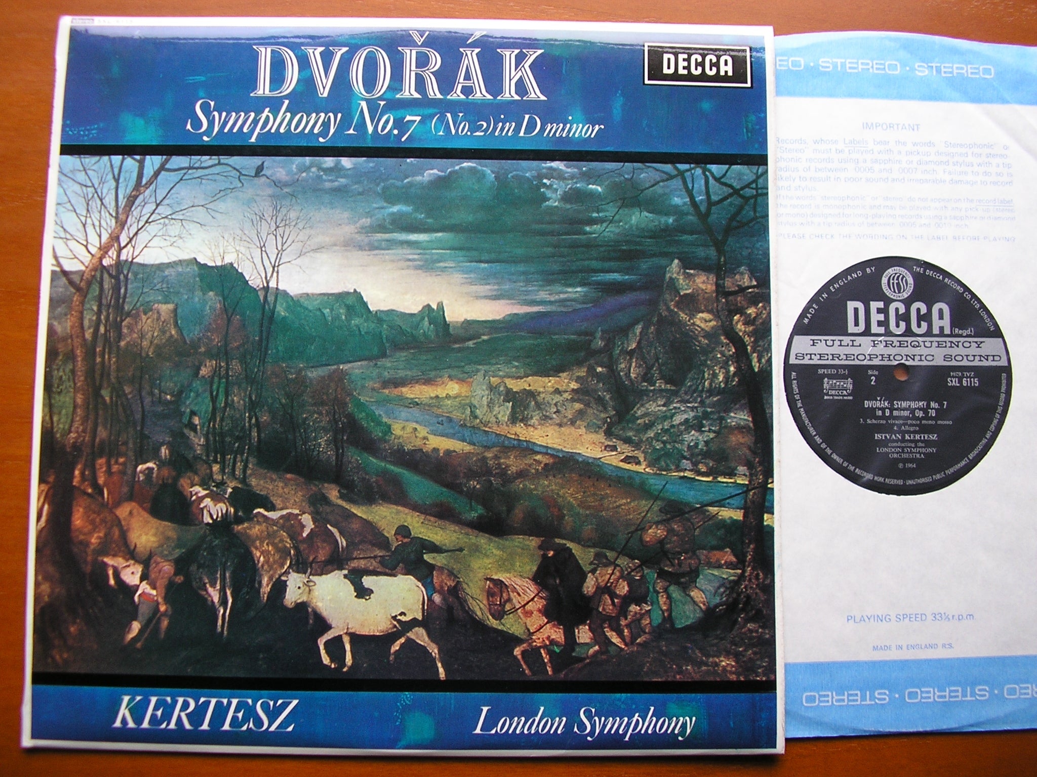 SXL 6115 DVORAK: SYMPHONY No. 7 KERTESZ / LONDON SYMPHONY