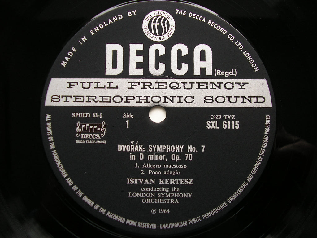 SXL 6115 DVORAK: SYMPHONY No. 7 KERTESZ / LONDON SYMPHONY