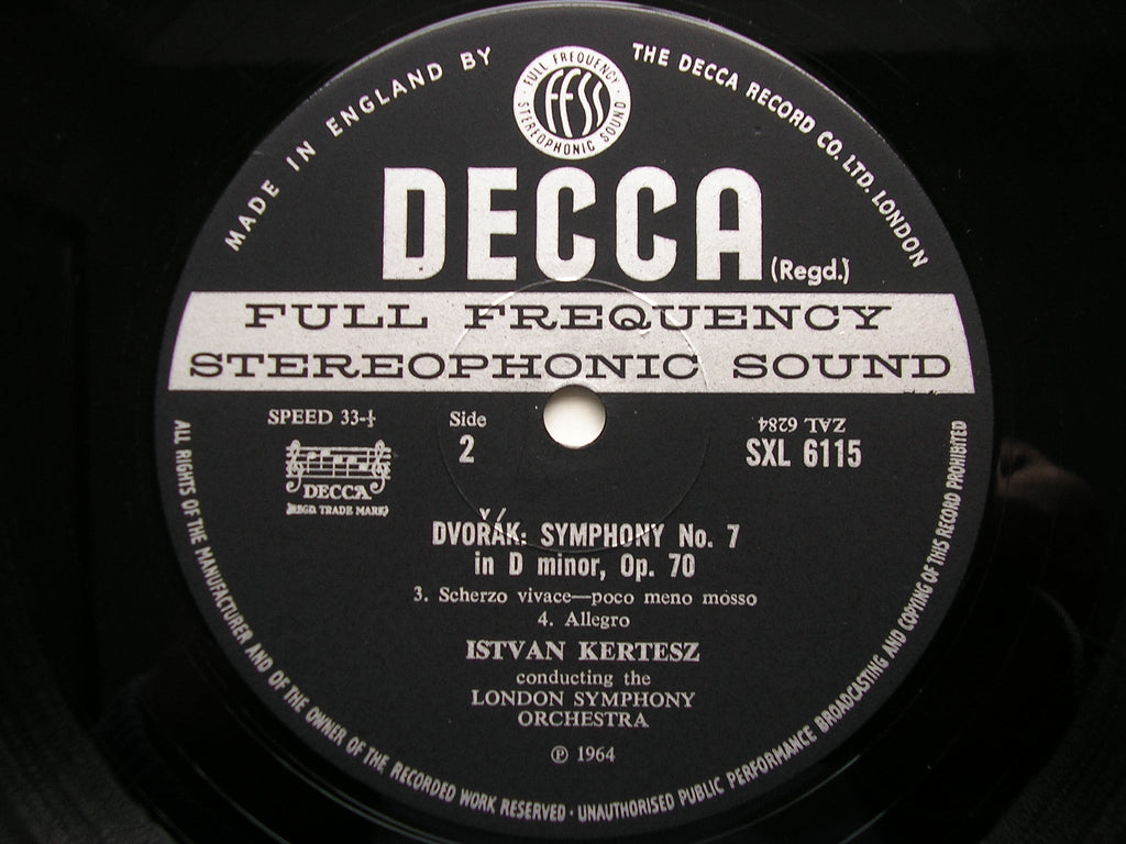 SXL 6115 DVORAK: SYMPHONY No. 7 KERTESZ / LONDON SYMPHONY