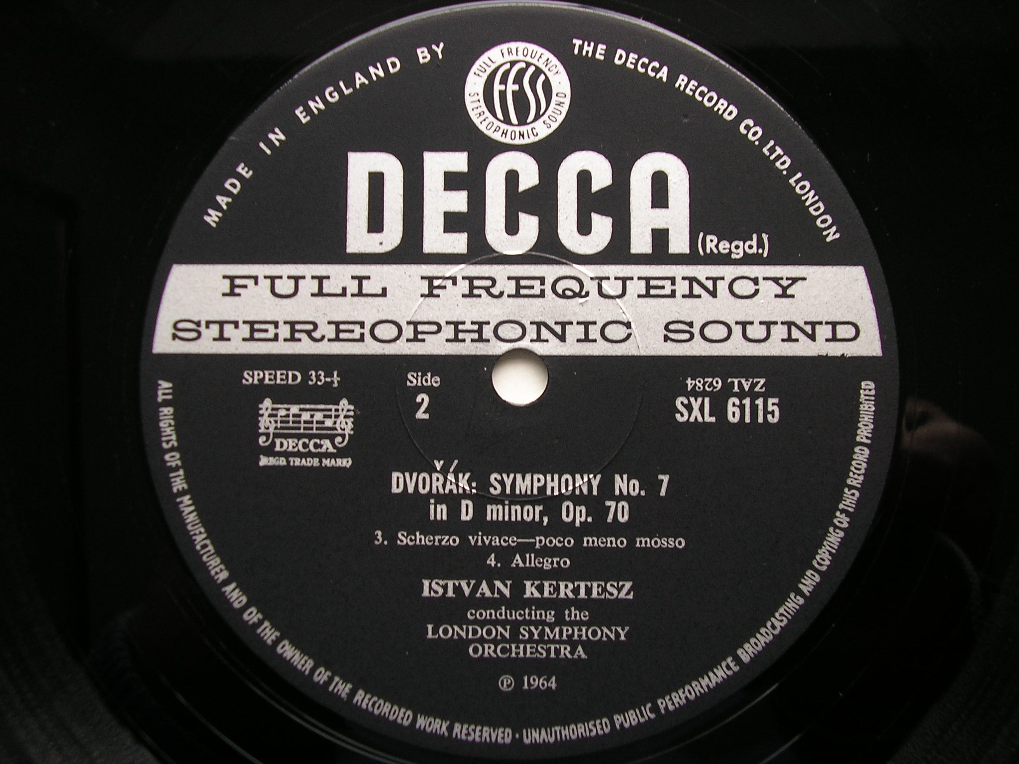 SXL 6115 DVORAK: SYMPHONY No. 7 KERTESZ / LONDON SYMPHONY