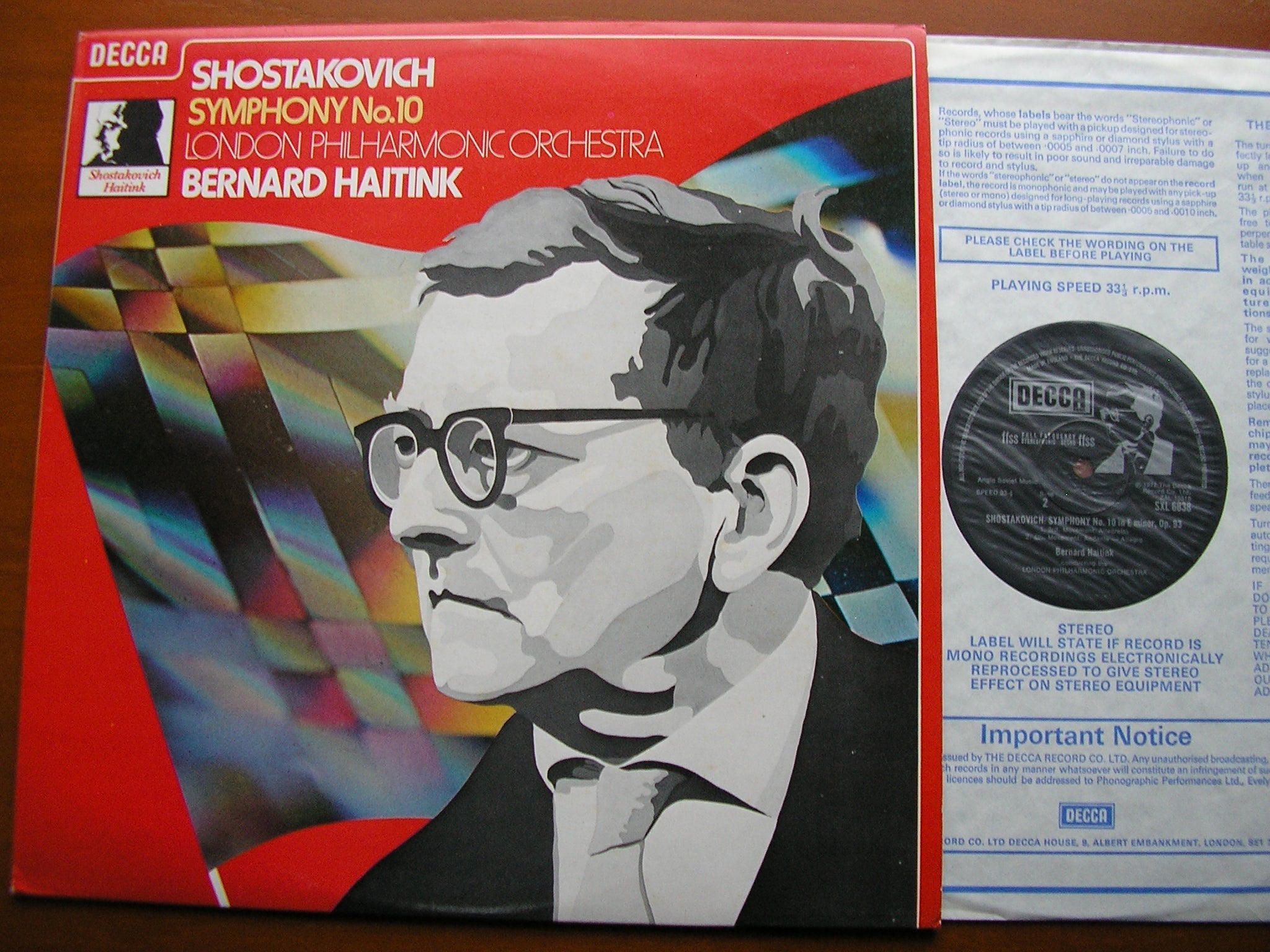SHOSTAKOVICH: SYMPHONY No. 10       HAITINK / LONDON PHILHARMONIC    SXL 6838