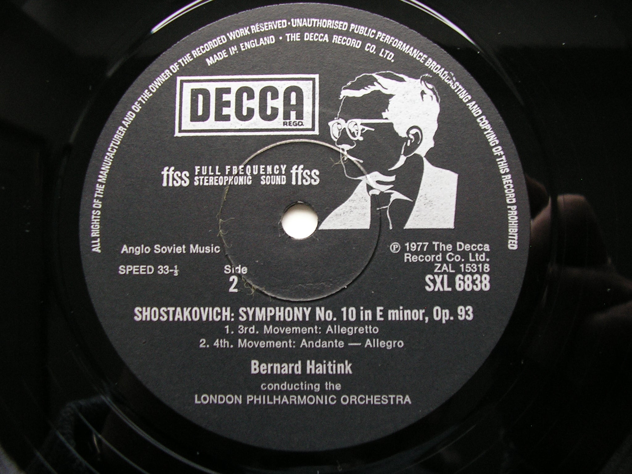 SHOSTAKOVICH: SYMPHONY No. 10       HAITINK / LONDON PHILHARMONIC    SXL 6838