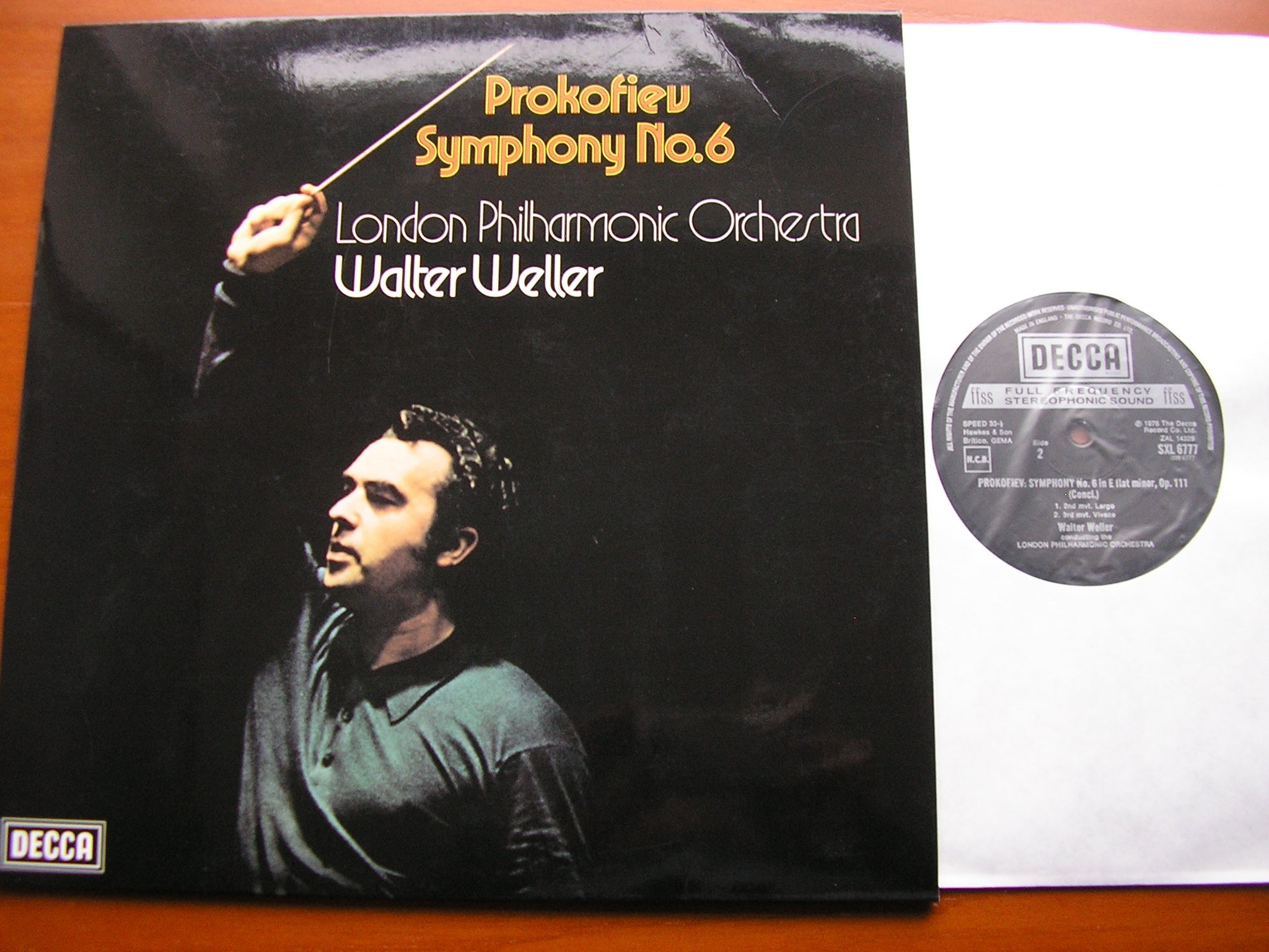 PROKOFIEV: SYMPHONY No. 6     WELLER / LONDON PHILHARMONIC     200gm    SXL 6777