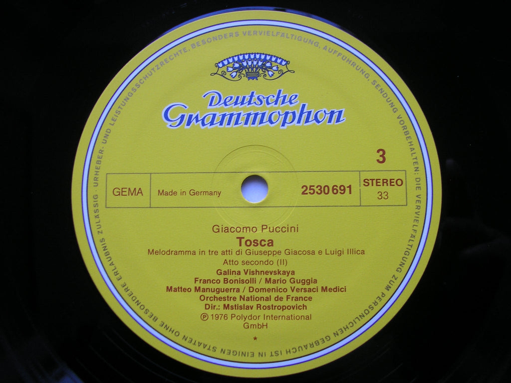 PUCCINI: TOSCA    VISHNEVSKAYA / BONISOLLI / MANUGUERRA    FRENCH NATIONAL ORCHESTRA / ROSTROPOVICH      2707 087