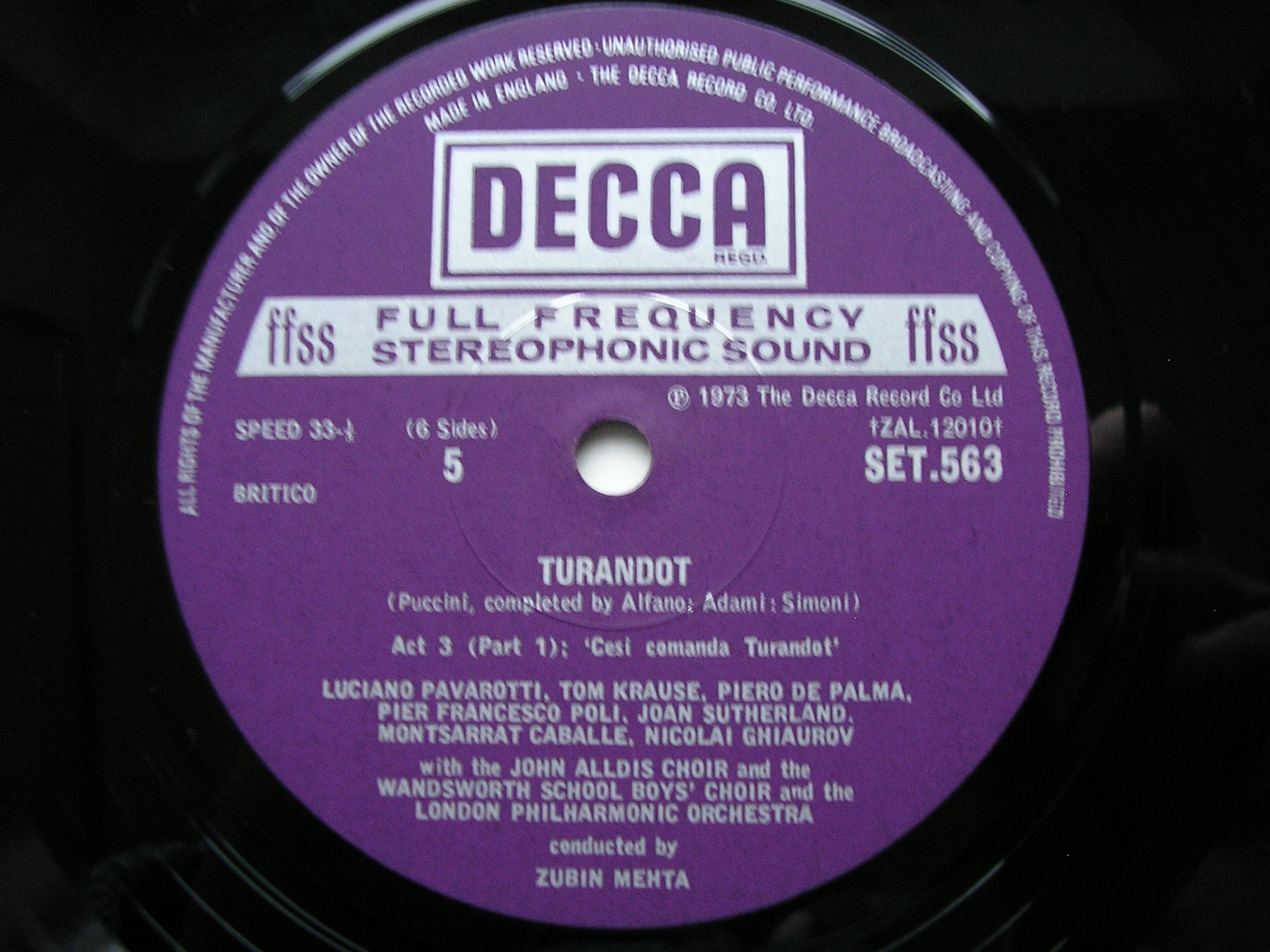 PUCCINI: TURANDOT   SUTHERLAND / PAVAROTTI / CABALLE / LONDON PHILHARMONIC / ZUBIN MEHTA   SET 561 - 3