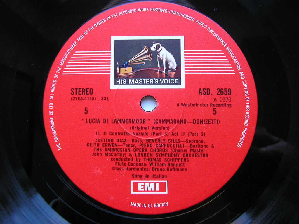 DONIZETTI: LUCIA DI LAMMERMOOR     SILLS / BERGONZI / CAPPUCCILLI / LONDON SYMPHONY / SCHIPPERS    SLS 797