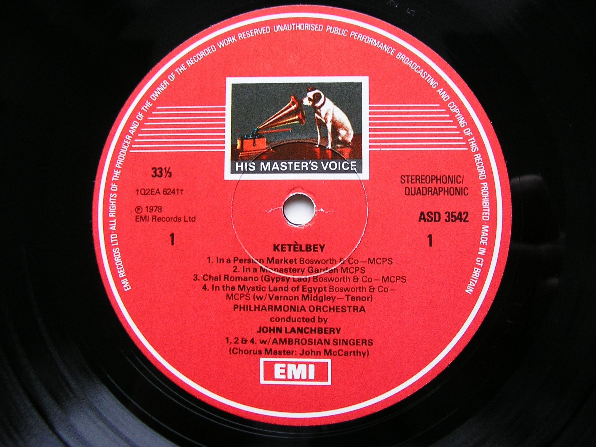 KETELBEY: ORCHESTRAL WORKS    JOHN LANCHBERY / PHILHARMONIA    ASD 3542