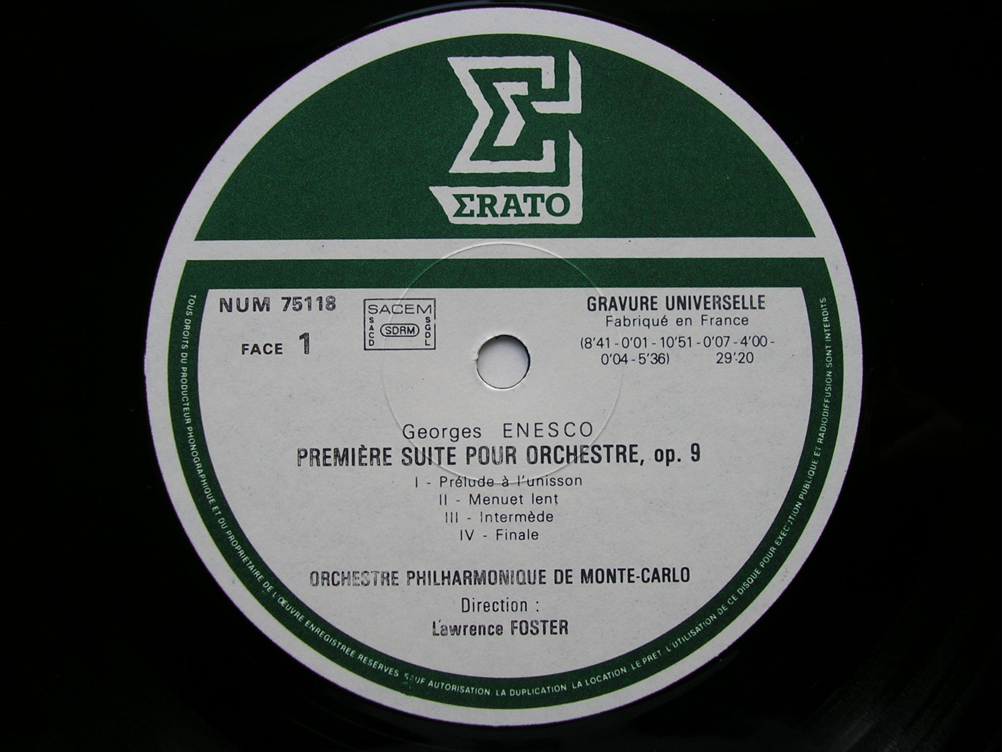 ENESCO: ORCHESTRAL SUITES Nos. 1 & 2    FOSTER / MONTE CARLO PHILHARMONIC   NUM 75118