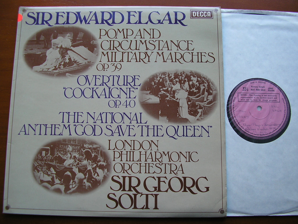 SXL 6848 ELGAR: POMP & CIRCUMSTANCE MARCHES / COCKAIGNE OVERTURE SOLTI / LONDON PHILHARMONIC
