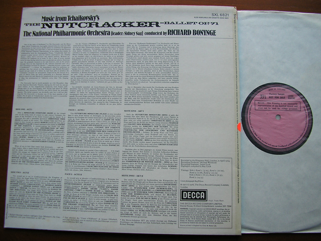 SXL 6821 TCHAIKOVSKY: THE NUTCRACKER highlights BONYNGE / NATIONAL PHILHARMONIC