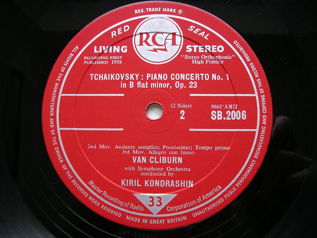TCHAIKOVSKY: PIANO CONCERTO No. 1     VAN CLIBURN / RCA SYMPHONY ORCHESTRA / KONDRASHIN    SB 2006